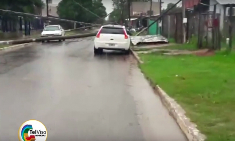 Cayeron varios postes de luz en un barrio de Presidente Derqui