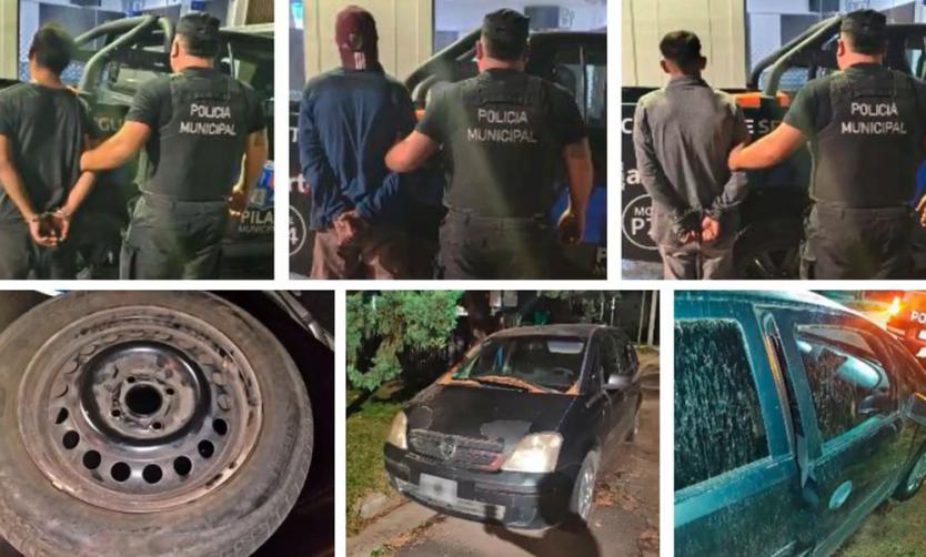 Tres detenidos acusados de robar autos estacionados