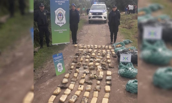 Sorpresivo hallazgo de más de 50 kilos de droga abandonada en plena calle en Pilar